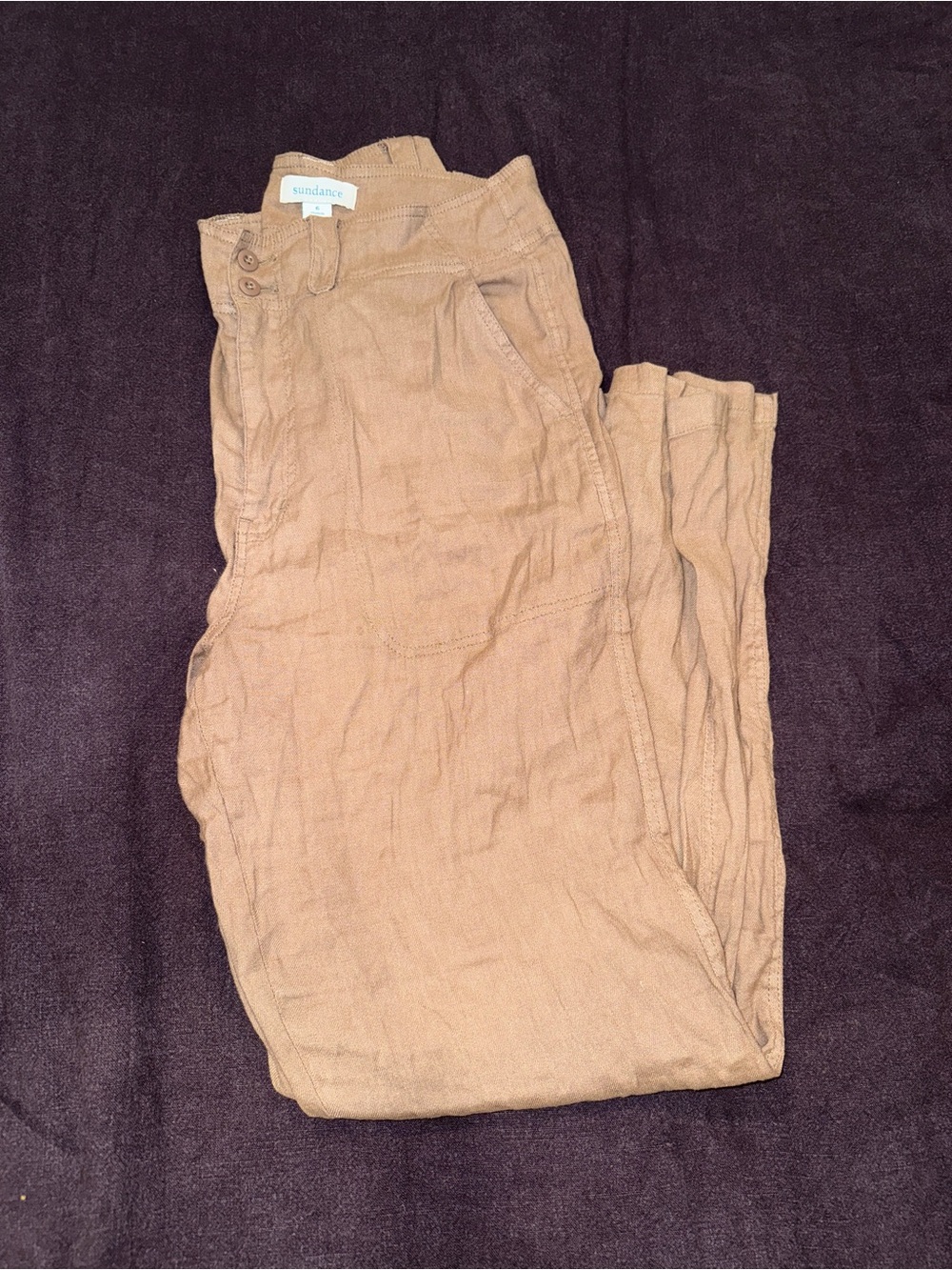 Sundance Women’s Tan Casual Linen-Blend pants